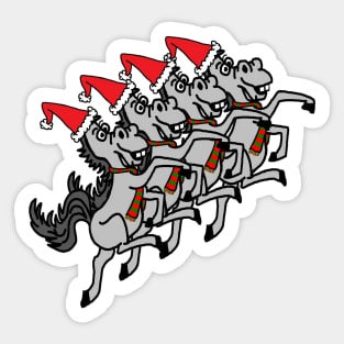 Can-Can Christmas dancing horses Sticker